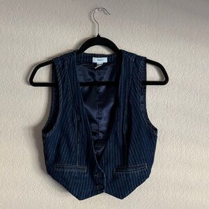 Forever 21 Blue Pinstripe Vest